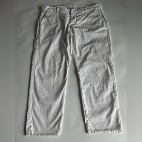 FRANK & EILEEN Wicklow Italian Chino Cotton White Pants Twill Minimalist Size 12 - Picture 11 of 14
